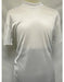 Men's Stylish White Mock Neck Shiny Short Sleeve Shirt