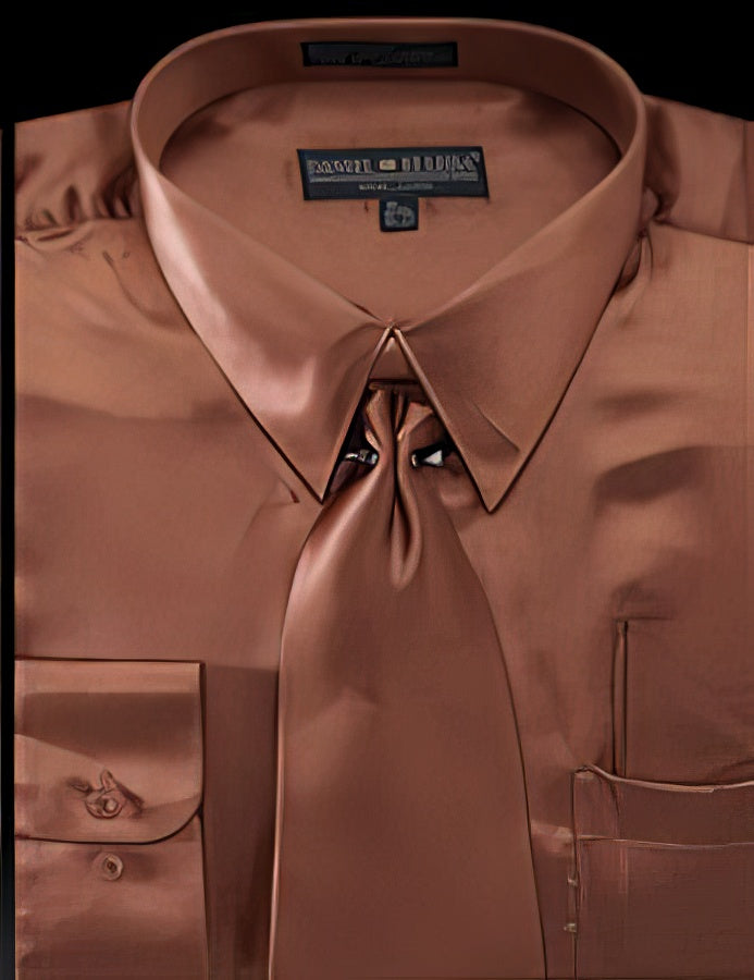 copper dress shirt for men Copper 100% cotton button down Shirt with hidden buttons at Hockerty