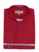 Men's Mandarin Banded Collar Preacher Round Style French Cuff Pastor Preacher Long Sleeve Red collarless Shirts