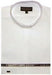 65% Poly Men's Banded Collar Mandarin Collarless Preacher Round Style White Men's Dress Shirts