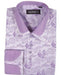 High Collar Club Style Lavender Pattern Shirts
