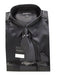 Fashion Cheap Priced Sale Satin Black Dress Shirt Combinations Set Tie Hanky Set Men'S Dress Shirt