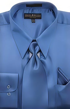 Fashion Cheap Priced Sale Royal Blue Shiny Silky Satin Men'S Dress Cheap Priced Shirt Online Sale