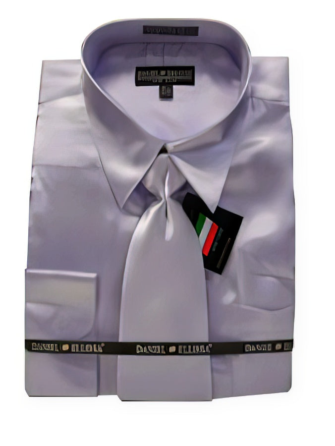 Fashion Cheap Priced Sale Men'S New Royal Satin Dress Shirt Combinations Set Tie Combo Shirts Men'S Dress Shirt