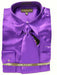 Fashion Cheap Priced Sale Men'S New Purple Satin Dress Shirt Combinations Set Tie Combo Shirts Men'S Dress Shirt