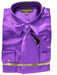 Fashion Cheap Priced Sale Men'S New Purple Satin Dress Shirt Combinations Set Tie Combo Shirts Men'S Dress Shirt