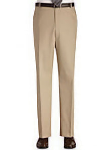 Flat Front Regular Rise Sand Slacks