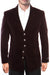 Men's Five Button Vintage Style Velvet Coat in Burgundy