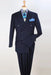 Apollo King Designer Brand Mens Classic Double Breasted Luxury Wool Feel Suit in Navy