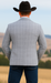 Saco vaquero - Western Sport Coat - Western Blazer- Mens Half Canvas Unconstructed Sport Coat Blazer In Light Grey & White Windowpane Plaid