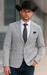 Saco vaquero - Western Sport Coat - Western Blazer- Mens Half Canvas Unconstructed Sport Coat Blazer In Light Grey & White Windowpane Plaid