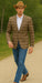 Saco vaquero - Western Sport Coat - Western Blazer- Men's Slim Fit Business Casual Light Brown Glen Plaid Sport Coat