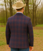 Saco vaquero - Western Sport Coat - Western Blazer - Mens Slim Fit Two Button Sport Coat Blazer In Purple & Blue Windowpane Plaid