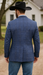 Saco vaquero - Western Sport Coat - Western Blazer- Mens Slim Fit Two Button Summer Linen Sport Coat Blazer In Navy Blue Windowpane Plaid