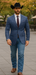 Saco vaquero - Western Sport Coat - Western Blazer- Mens Slim Fit Two Button Summer Linen Sport Coat Blazer In Navy Blue Windowpane Plaid