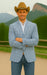 Saco vaquero - Western Sport Coat - Western Blazer- Men's Two Button Business Casual Double Windowpane  Navy Blue Sport Coat