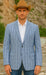 Saco vaquero - Western Sport Coat - Western Blazer- Men's Two Button Business Casual Double Windowpane  Navy Blue Sport Coat