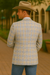 Saco vaquero - Western Sport Coat - Western Blazer- Men's Two Button Business Casual Glen Plaid Sports Coat In Tan & Blue