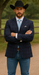 Saco vaquero - Western Sport Coat - Western Blazer- Mens Two Button Classic Fit Wool Stretch Sport Coat Blazer In Dark Navy Blue Windowpane Plaid