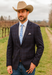 Saco vaquero - Western Sport Coat - Western Blazer- Mens Two Button Classic  Wool Stretch Sport Coat Blazer In Dark Navy Blue Windowpane Plaid