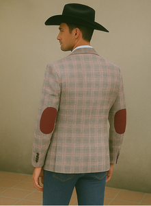 Saco vaquero - Western Sport Coat - Western Blazer- Men's Two Button Slim Fit Business Casual  Burgundy Sport Coat