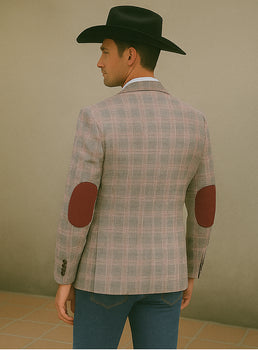 Saco vaquero - Western Sport Coat - Western Blazer- Men's Two Button Slim Fit Business Casual  Burgundy Sport Coat