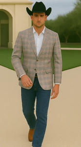 Saco vaquero - Western Sport Coat - Western Blazer- Men's Two Button Slim Fit Business Casual  Burgundy Sport Coat