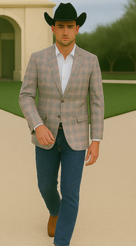 Saco vaquero - Western Sport Coat - Western Blazer- Men's Two Button Slim Fit Business Casual  Burgundy Sport Coat