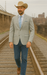 Saco vaquero - Western Sport Coat - Western Blazer   - Mens Two Button Slim Fit Sport Coat Blazer In Light Grey Ash Windowpane Plaid