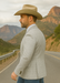 Saco vaquero - Western Sport Coat - Western Blazer   - Mens Two Button Slim Fit Sport Coat Blazer In Light Grey Ash Windowpane Plaid