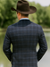 Saco vaquero - Western Sport Coat - Western Blazer - Mens Two Button Slim Fit Patch Pocket Cotton Blazer In Navy Windowpane