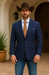 Saco vaquero - Western Sport Coat - Western Blazer   - Mens Classic Fit Two Button Wool & Linen Sport Coat Blazer In Blue Windowpane Plaid
