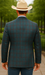 Saco vaquero - Western Sport Coat - Western Blazer- Mens Classic Fit Two Button Wool & Linen Sport Coat Blazer In Teal Blue Windowpane Plaid