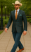 Saco vaquero - Western Sport Coat - Western Blazer- Mens Classic Fit Two Button Wool & Linen Sport Coat Blazer In Teal Blue Windowpane Plaid