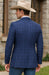 Saco vaquero - Traje Para Hombre - Western Sport Coat - Western Blazer - Mens Designer Two Button Slim Fit Notch Lapel Suit In Dark Blue Windowpane Plaid Weave