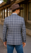 Saco vaquero - Western Sport Coat - Western Blazer - Mens Designer Two Button Slim Fit Notch Lapel Wool Suit In Bold Medium Grey Windowpane Plaid