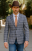 Saco vaquero - Western Sport Coat - Western Blazer - Mens Designer Two Button Slim Fit Notch Lapel Wool Suit In Bold Medium Grey Windowpane Plaid