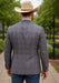 Saco vaquero - Western Sport Coat - Western Blazer- Mens Half Canvas Unconstructed Sport Coat Blazer In Grey Blue Windowpane Plaid