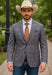 Saco vaquero - Western Sport Coat - Western Blazer- Mens Half Canvas Unconstructed Sport Coat Blazer In Grey Blue Windowpane Plaid