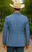 Saco vaquero - Western Sport Coat - Western Blazer  - Mens Half Canvas Unconstructed Sport Coat Blazer In Light Blue Windowpane Plaid