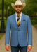 Saco vaquero - Western Sport Coat - Western Blazer  - Mens Half Canvas Unconstructed Sport Coat Blazer In Light Blue Windowpane Plaid