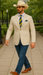Saco vaquero - Western Sport Coat - Western Blazer- Mens Half Canvas Unconstructed Sport Coat Blazer In Light Tan Beige Windowpane Plaid