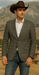 Saco vaquero - Western Sport Coat - Western Blazer - Men's Slim Fit 2 Button Sport Coat Blazer In Grey & Tan Windowpane Plaid