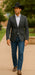 Saco vaquero - Western Sport Coat - Western Blazer - Men's Slim Fit 2 Button Sport Coat Blazer In Grey Windowpane Plaid