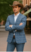 Saco vaquero - Western Sport Coat - Western Blazer- Men's Slim Fit Business Casual Light Blue Plaid Sport Coat