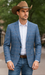 Saco vaquero - Western Sport Coat - Western Blazer- Men's Slim Fit Business Casual Light Blue Plaid Sport Coat