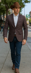 Saco vaquero - Western Sport Coat - Western Blazer - Men's Slim Fit Casual Sport Coat Blazer In Dark Rose Pink Plaid