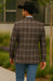 Saco vaquero - Western Sport Coat - Western Blazer-Mens Slim Fit Half Canvas Patch Pocket Summer Cotton Blazer In Brown Windowpane Plaid