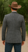 Saco vaquero - Western Sport Coat - Western Blazer- Mens Slim Fit Half Canvas Patch Pocket Summer Cotton Blazer In Charcoal Grey Windowpane Plaid