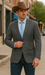 Saco vaquero - Western Sport Coat - Western Blazer- Mens Slim Fit Half Canvas Patch Pocket Summer Cotton Blazer In Charcoal Grey Windowpane Plaid
